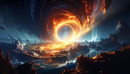 Cosmic portal abstract illustration