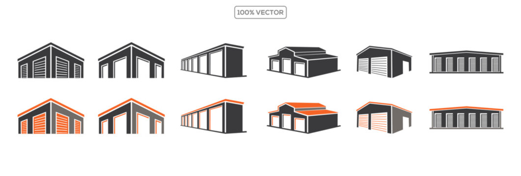 set of warehouse icon logo Design Vector Illustration