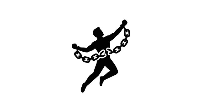 Silhouette of a person breaking free.