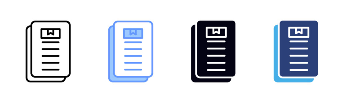 Ebook icon set multiple style collection