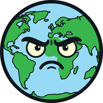 Angry Planet Earth Face
