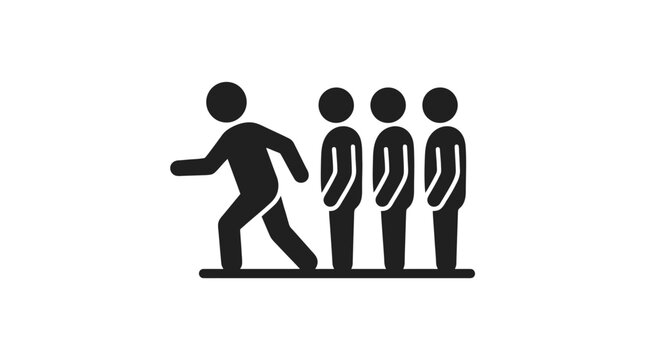 a person running ahead of a group.