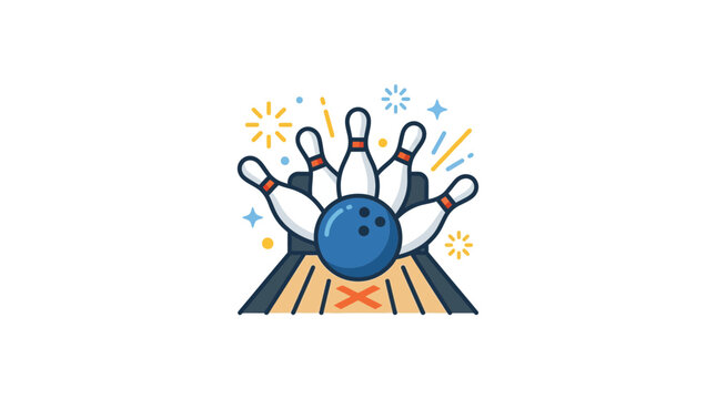 Bowling Strike Icon Vector Illustration