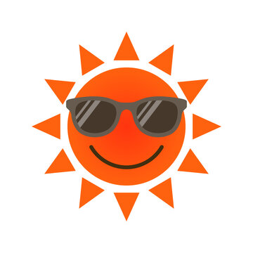 サングラスをかけた太陽 夏アイコンイラスト