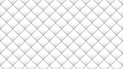 Naklejka premium White quilted leather texture pattern isolated on white background