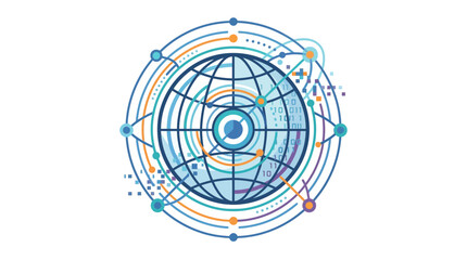 Abstract Global Technology Network Connection Graphic © Raya Putri