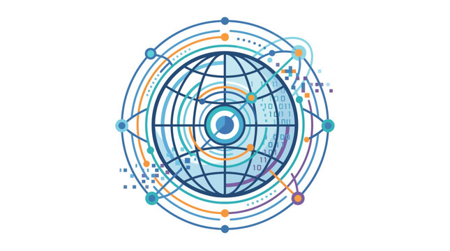 Abstract Global Technology Network Connection Graphic