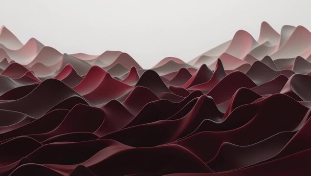Abstract red lava waves with smooth rolling dunes and fluid volcanic valley motion
