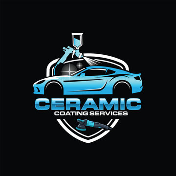 Illustration of Ceramic Coating and Auto detailing Logo Vector Illustration