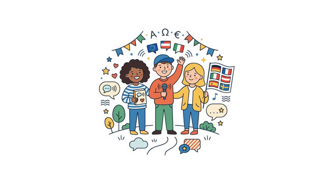 Children Learning Languages, Diversity, Communication, Flags, Education