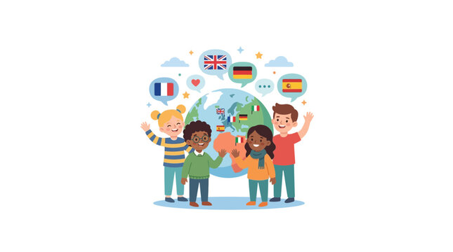 Children Learning Languages, Global Communication, Diversity, Education