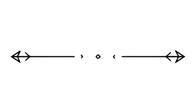 Minimalist Decorative Divider Line with Arrowheads and Central Detail