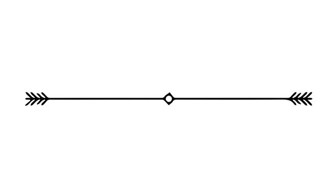 Minimalist Decorative Divider Line with Arrow Ends and Geometric Center