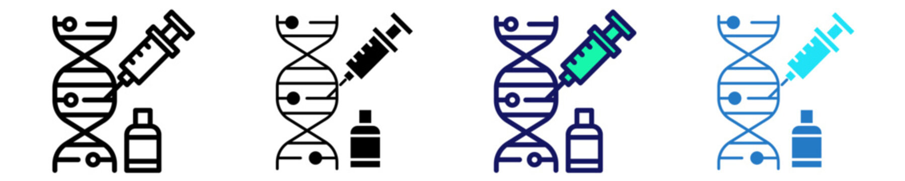 Genetic Medicine Icon Set Multiple Style Collection