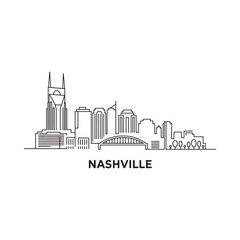 Fototapeta premium nashville skyline line art cityscape architecture buildings