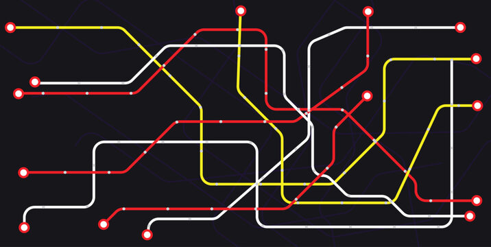 Subway or Metro track map vector design.