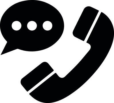 Voicemail notification phone icon with message bubble