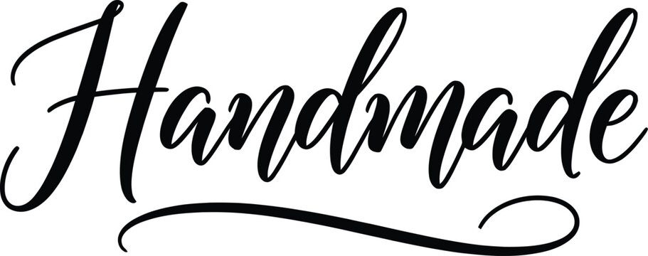 Handmade hand lettered script typography phrase with handmade lettering calligraphy handwritten typography minimalist craftsmanship creative decorative isolated business