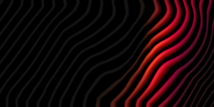 Abstract minimalist waves with bold red neon light effect abstract minimalist