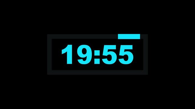 20 minute timer countdown animation, 1200 to 0 countdown five minute countdown timer animation. Animated rectangle in Motion graphics of timer count down concept