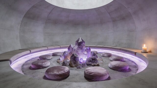 Amethyst Crystal Meditation Room Interior