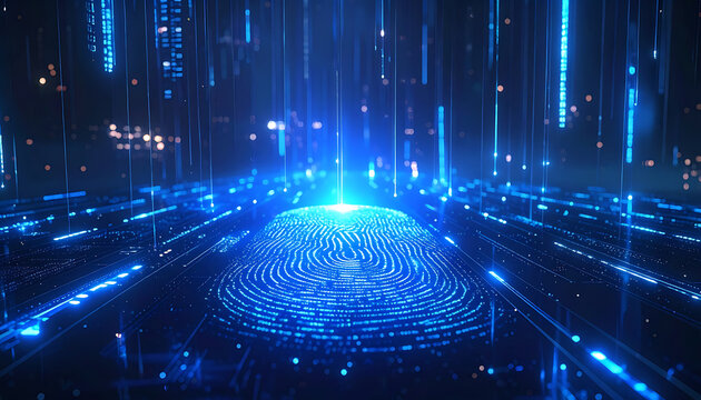 Abstract digital brain made of glowing blue light particles in a futuristic data stream, representing artificial intelligence and technology.