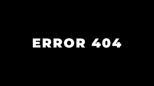 Error 404 Rolling Motion Sequence Text Alpha Channel 4K Video