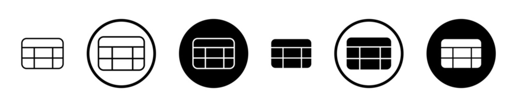 Table layout icon filled flat and line versions