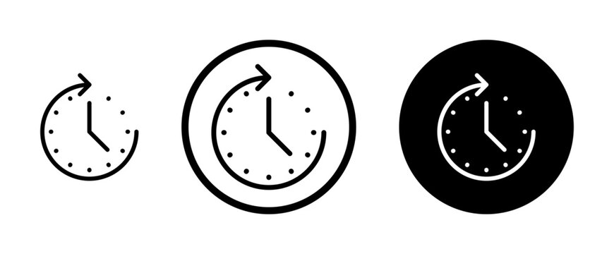 Time forward icon filled flat and line versions