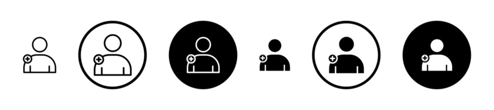 User add icon filled flat and line versions