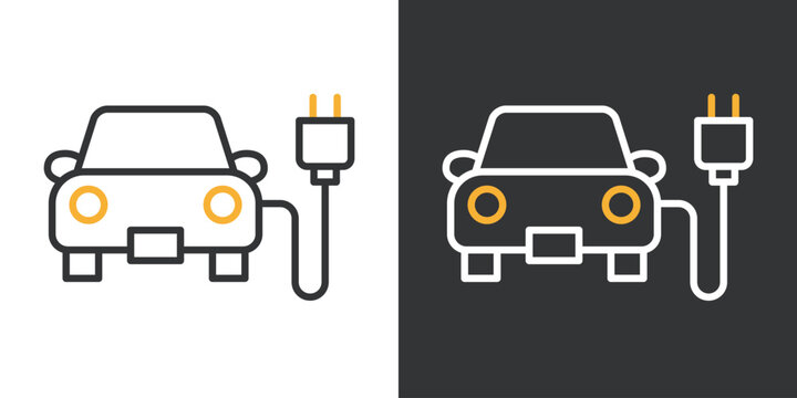 電気自動車のシンプルなベクターアイコン