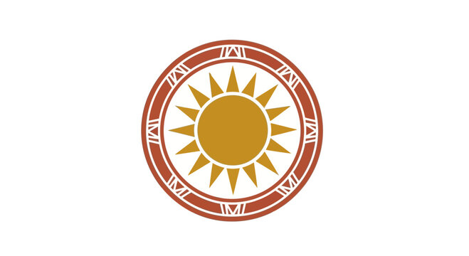 Native American Sun Symbol, Tribal Circle Emblem, Indigenous Culture Icon