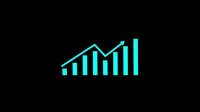 Arrow up business graph icon animation. Increasing business growth chart animation. Going up business graph concept. By Motion expert.4k video