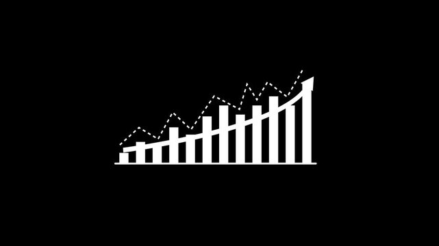 Arrow up business graph icon animation. Increasing business growth chart animation. Going up business graph concept. By Motion expert.4k video