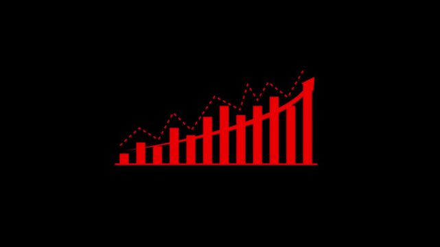 Arrow up business graph icon animation. Increasing business growth chart animation. Going up business graph concept. By Motion expert.4k video