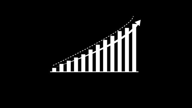 Arrow up business graph icon animation. Increasing business growth chart animation. Going up business graph concept. By Motion expert.4k video