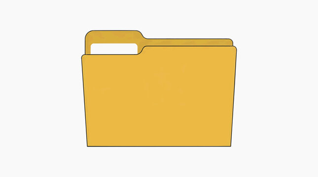 Digital Office: Yellow File Folder with Tab for Document Management Vector Icon
