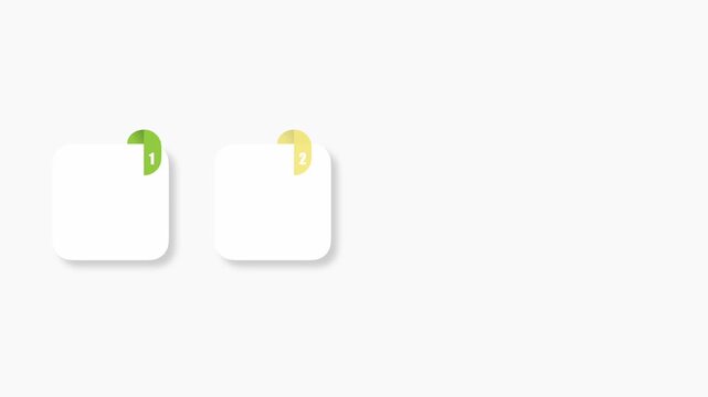 animated video of business plan infographic 4 and 5 steps template, white rectangle shape with multi color label for strategic planning, business presentations and reports