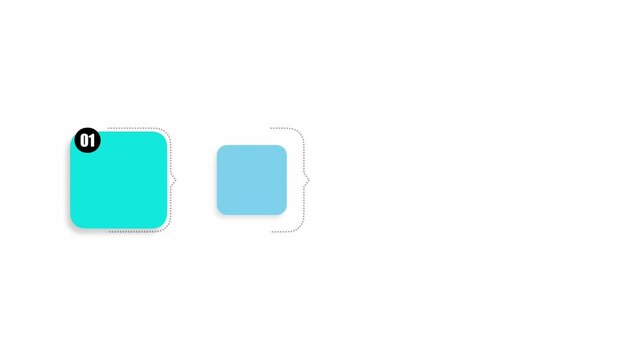 animated video of business plan infographic 4 and 5 steps template, multi color rectangle shape for strategic planning, business presentations and reports