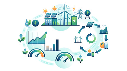 Fototapeta premium Corporate Sustainability and ESG Strategy Illustration