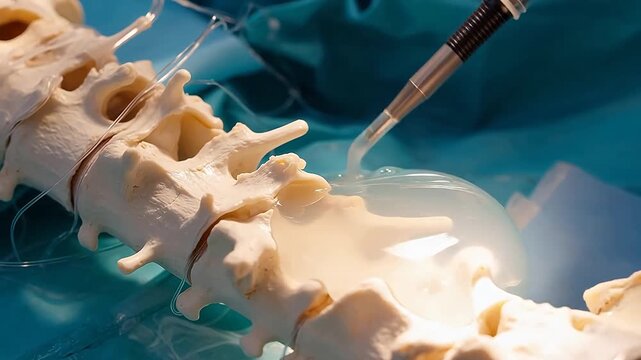 Bone Cement Injection for Vertebroplasty Spinal Stabilization