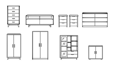 Modern minimalist furniture designs for home and office spaces with various storage solutions and sleek lines © Morjina