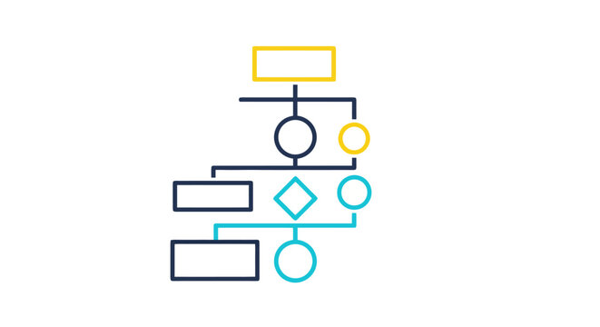 Structured organizational chart displaying hierarchical relationships and data flow with distinct levels and connections representing corporate structure project planning and decision making