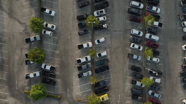 evening time phuket island famous supermarket store parking lot aerial topdown panorama 4k thailand