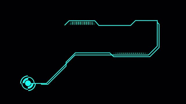 Modern LowerThird Futuristic Sci-Fi HUD Geometric Callout Title Pointer  With Tech Annotation Frame and Transparent Alpha Channel Overlay