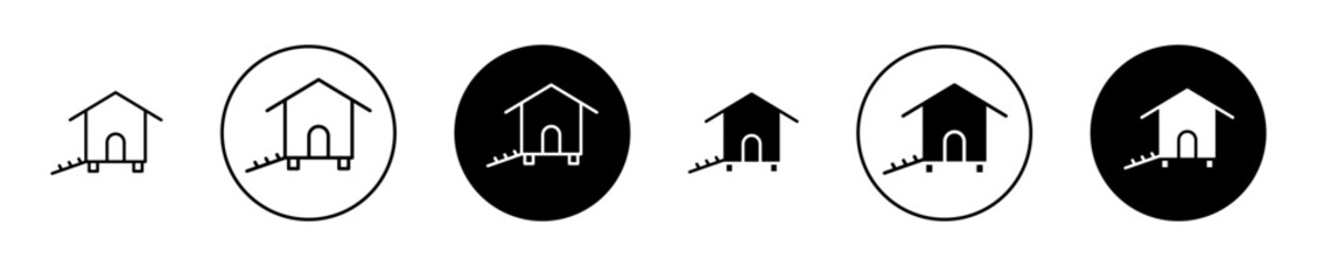 Chicken coop icon. Editable stroke and filled. Pixel perfect © naba