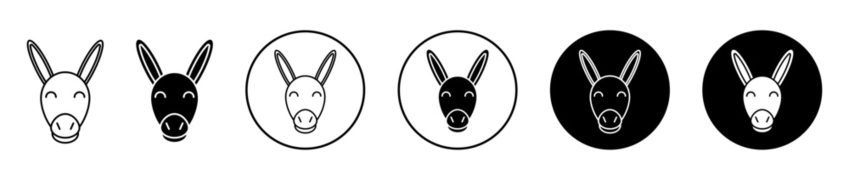 Donkey icon. Editable stroke and filled. Pixel perfect