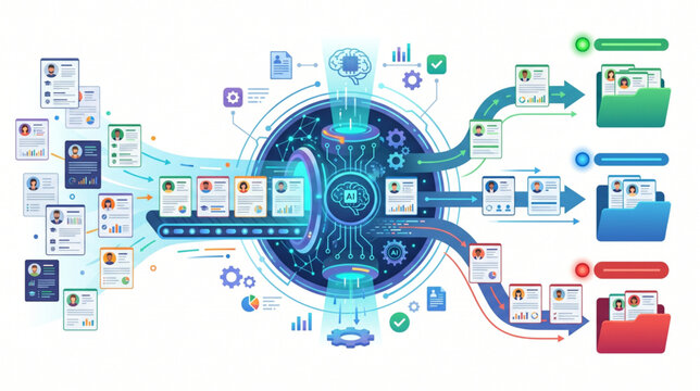 Dynamic digital data flow AI-powered system for efficient information processing and organized management
