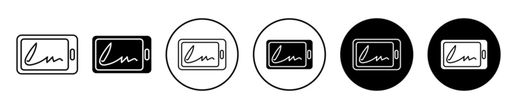 Electronic signature icon. Editable stroke and filled. Pixel perfect