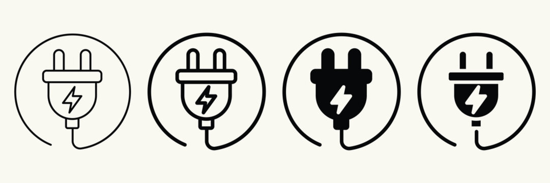 Electric Plug Icon Set